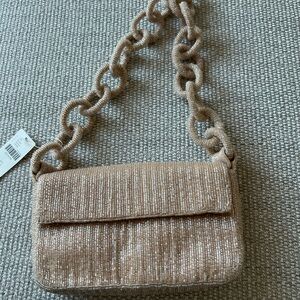Maeve Champagne Beige Chain-Handle Shoulder Bag